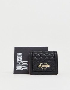 Миниатюрный стеганый кошелек Love Moschino - Черный