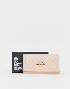 Стеганый кошелек с ремешком-цепочкой Love Moschino - Розовый