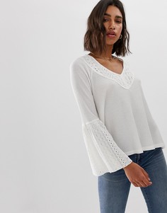 Блузка с рукавами клеш Free People Parisian Nights - Белый