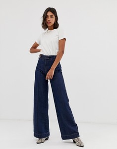 Широкие джинсы Free People - Темно-синий