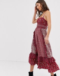 Платье макси с цветочным принтом Free People Yesica - Красный