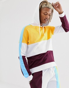 Худи в стиле колор блок ASOS DESIGN - Белый