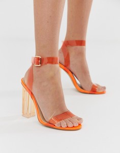 Оранжевые босоножки на каблуке Public Desire Alia - Оранжевый