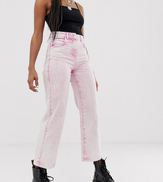 Прямые розовые джинсы с эффектном кислотной стирки COLLUSION x005 - Розовый