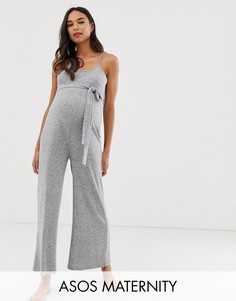 Укороченный комбинезон широкого кроя ASOS DESIGN Maternity - Серый