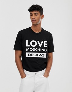 Футболка с тисненой отделкой Love Moschino - Черный