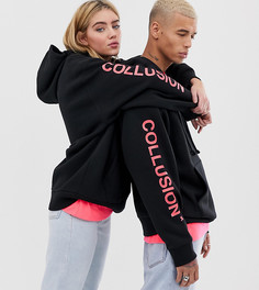 Худи с неоновым принтом COLLUSION Unisex - Черный
