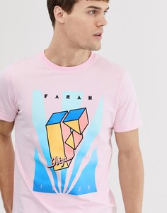 Розовая приталенная футболка с принтом Farah - Harper - Розовый