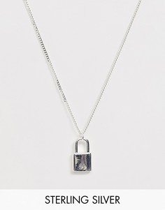 Серебряная цепочка с подвеской в виде подвесного замка Chained & Able - Серебряный