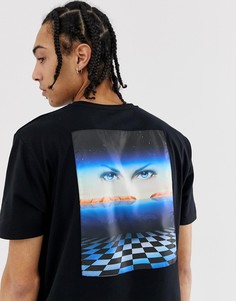 Свободная футболка с крупным принтом на спине ASOS DESIGN - Черный