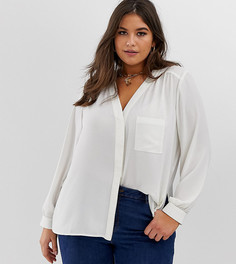 Блузка с длинными рукавами и карманом ASOS DESIGN Curve - Белый