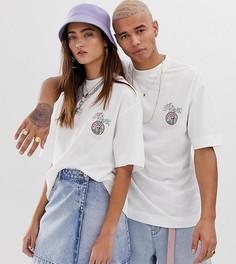 Футболка с механическим принтом COLLUSION Unisex - Белый