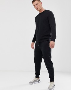 Черный спортивный костюм с суженными книзу джоггерами ASOS DESIGN - Черный