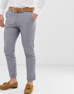Серые зауженные брюки в клетку Jack & Jones Premium - Серый