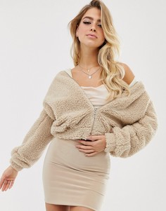 Бомбер с искусственным мехом In The Style - Рыжий
