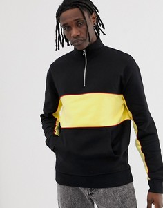 Черный свитшот с воротом на молнии New Look - Черный