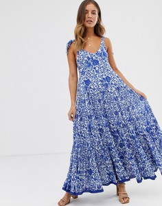 Платье миди с принтом Free People - Kikas - Кремовый