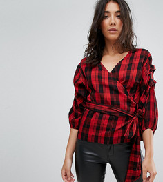 Топ в клетку с запахом Miss Selfridge - Мульти