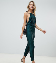 Зеленый комбинезон с кюлотами и открытой спиной PrettyLittleThing - Зеленый