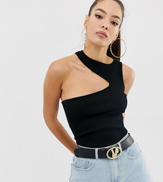 Черное трикотажное боди с вырезами Missguided - Черный