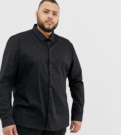 Черная рубашка River Island Big & Tall - Черный