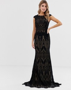 Кружевное платье макси Jovani - Черный