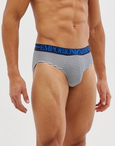 Синие трусы в полоску Emporio Armani - Синий