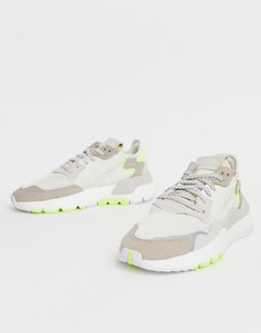 Бело-желтые кроссовки adidas Originals Nite Jogger - Белый