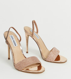 Босоножки на каблуке с ремешком на пятке и стразами Steve Madden - Розовый