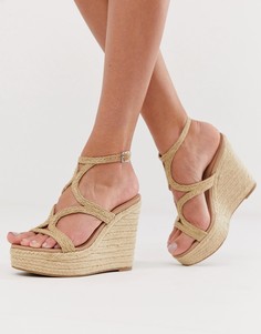 Эспадрильи на танкетке из рафии Steve Madden - Бежевый