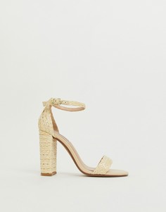 Бежевые босоножки из рафии на каблуке Steve Madden - Carrson - Бежевый