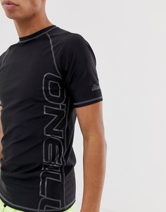 Черный рашгард с коротким рукавом и логотипом ONeill Skins - Черный O`Neill