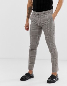 Коричневые брюки скинни в клетку River Island - Коричневый