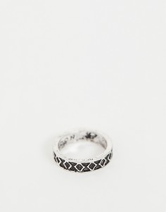Серебристое кольцо с гравировкой Icon Brand - Серебряный