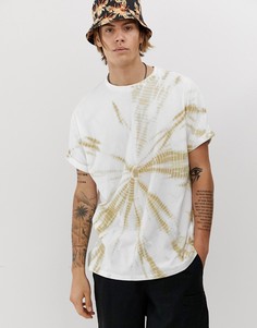 Белая oversize-футболка с закатанными рукавами и принтом тай-дай ASOS DESIGN - Белый