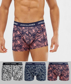 Набор из 3 боксеров-брифов с цветочным принтом Jack & Jones - Мульти