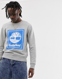 Серый свитшот с круглым вырезом и принтом Timberland - Серый