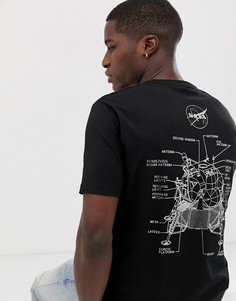 Свободная футболка с принтом на спине ASOS DESIGN NASA - Черный