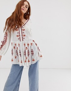 Блузка с вышивкой Free People Arianna - Белый