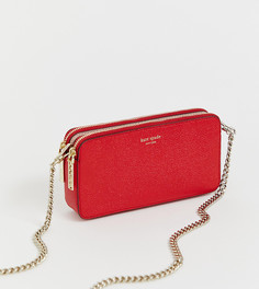 Красная маленькая сумка через плечо с двумя молниями Kate Spade - Красный