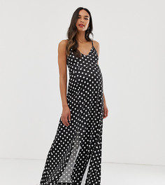 Платье макси на бретельках в горошек ASOS DESIGN Maternity - Мульти