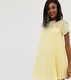 Свободное платье мини с кружевом и плиссировкой ASOS DESIGN Maternity - Черный