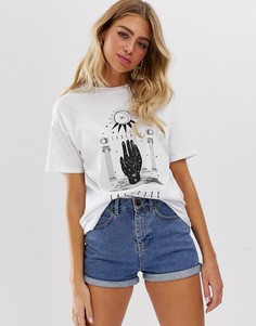 Oversize-футболка с принтом солнцеворот ASOS DESIGN - Белый