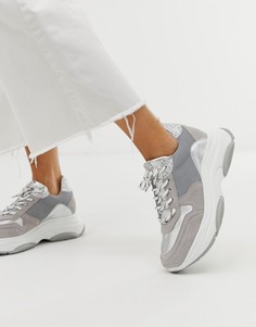 Серые замшевые кроссовки на толстой подошве Steve Madden - Серый