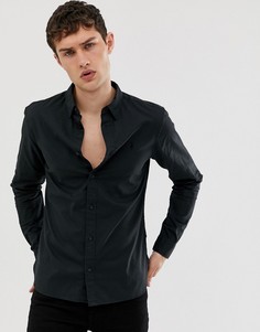 Черная поплиновая рубашка с длинными рукавами AllSaints - Черный