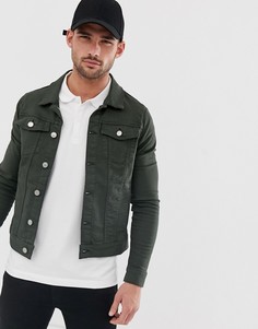 Зеленая облегающая джинсовая куртка River Island - Зеленый