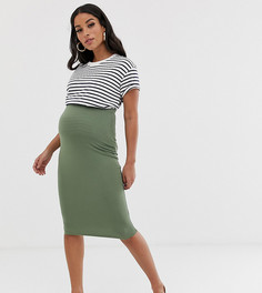 Трикотажная юбка-карандаш ASOS DESIGN Maternity - Зеленый