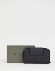 Кожаный кошелек AllSaints - Черный