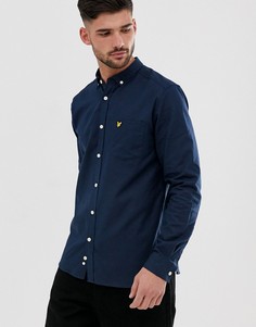 Рубашка из хлопка и льна Lyle & Scott - Темно-синий