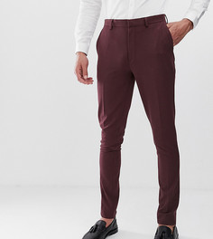 Бордовые супероблегающие брюки ASOS DESIGN Tall - Красный